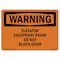 Signmission OSHA Warning Sign, 7" Height, Rigid Plastic, Elevator Equipment Room Do Not Block Door, Landscape OS-WS-P-710-L-12102 - alternate 1